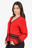 Miu Miu Red Wool Spaceship Cardigan Size 38