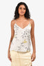 L'Agence Light Blue/Yellow Floral Silk Tank Top Size XS