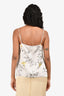 L'Agence Light Blue/Yellow Floral Silk Tank Top Size XS