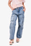 Denim Forum Blue Denim The 90's Millie High Raise Cargo Style Jeans Size 28