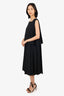 Comme des Garcons Black Wool Pleated Layered Sleeveless Midi Dress Medium