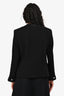 Pre-Loved Chanel™ 2016 Black Wool White Contrast Stitch Camelia Button Jacket Size 44