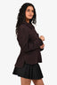 Pre-Loved Chanel™ 2002 Burgundy Wool Shirt Jacket Size 44