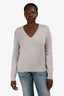 Loro Piana Grey Cashmere V-Neck Sweater Size 48