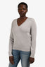 Loro Piana Grey Cashmere V-Neck Sweater Size 48