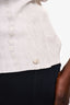Pre-Loved Chanel™ White Cotton/Linen Ribbed T Shirt Size 50