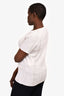 Pre-Loved Chanel™ White Cotton/Linen Ribbed T Shirt Size 50