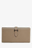 Hermès 2016 Etoupe Mysore Leather Long Bearn Wallet