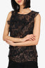 Oscar De La Renta Black Lace Sleeveless Top Size 6