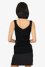 Pre-Loved Chanel™ Black Rib Knit Sleeveless 'CC' Brooch Vest Size 40