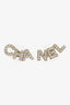 Pre-Loved Chanel™ 2020 Gold Tone Crystal Logo Letter Stud Earring