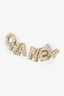 Pre-Loved Chanel™ 2020 Gold Tone Crystal Logo Letter Stud Earring