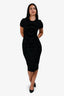 McQ by Alexander McQueen Black Velvet Detail Bodycon Dress Size XS