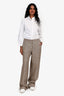 Max Mara Brown Check Wide Leg Pants Size 8