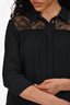 Nina Ricci Black Silk Lace Blouse Size 42