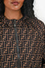 Fendi Black/Brown Zucca Printed Nylon Reversible Windbreaker Jacket Size 12 Kids