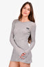 Miu Miu 2024 Grey Jersey Long Sleeves Logo T-Shirt Dress Size S