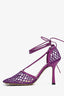Bottega Veneta Purple Stretch Lace Up Net Heels Size 37