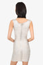 Herve Leger Silver Bandage Mini Dress Size XXS