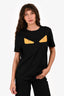 Fendi Black/Yellow Leather Monster T-Shirt Size 50 Mens