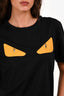 Fendi Black/Yellow Leather Monster T-Shirt Size 50 Mens