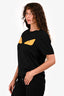 Fendi Black/Yellow Leather Monster T-Shirt Size 50 Mens