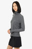 Equipment Grey Cashmere Ribbed Knit Turtleneck Sweater Size S