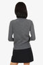 Equipment Grey Cashmere Ribbed Knit Turtleneck Sweater Size S
