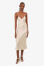 Silk Laundry Beige Silk Long Slip Dress Size S
