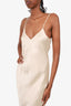 Silk Laundry Beige Silk Long Slip Dress Size S