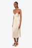 Silk Laundry Beige Silk Long Slip Dress Size S
