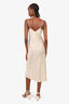 Silk Laundry Beige Silk Long Slip Dress Size S