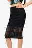 T By Alexander Wang Black Perforated Jersey Pencil Skirt Size X-Small