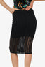 T By Alexander Wang Black Perforated Jersey Pencil Skirt Size X-Small