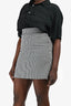 Christian Dior White/Black Houndstooth Wool Skirt Size 8 US