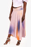 A.L.C. Purple/Orange Pleated Midi Skirt Size L