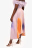 A.L.C. Purple/Orange Pleated Midi Skirt Size L