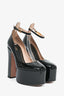 Valentino Black Patent Platform 'Tan-Go 120' Heels Size 37.5