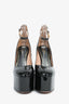 Valentino Black Patent Platform 'Tan-Go 120' Heels Size 37.5