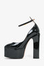 Valentino Black Patent Platform 'Tan-Go 120' Heels Size 37.5