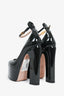 Valentino Black Patent Platform 'Tan-Go 120' Heels Size 37.5