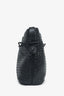 Bottega Veneta Vintage Navy Blue Intrecciato Leather Crossbody Drawstring Bag (As Is)