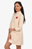 Christian Dior Cream Wool/Silk 3/4 Sleeve Heart Dress Size 6 US