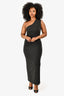 Won Hundred Black Silk One Shoulder Gown Size 38