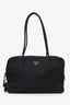 Prada Black Nylon Tessuto Logo Plate Shoulder Bag