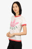 Gucci x Adidas 2022 White/Red Logo Print T-Shirt Size XS