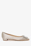 Manolo Blahnik Grey Satin Hangisi Flats Size 36
