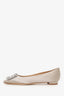 Manolo Blahnik Grey Satin Hangisi Flats Size 36