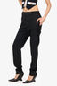 Saint Laurent Black Wool Tuxedo Pants Size 38