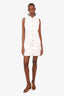 Balmain White Denim Gold Button Sleeveless Mini Dress Size 40